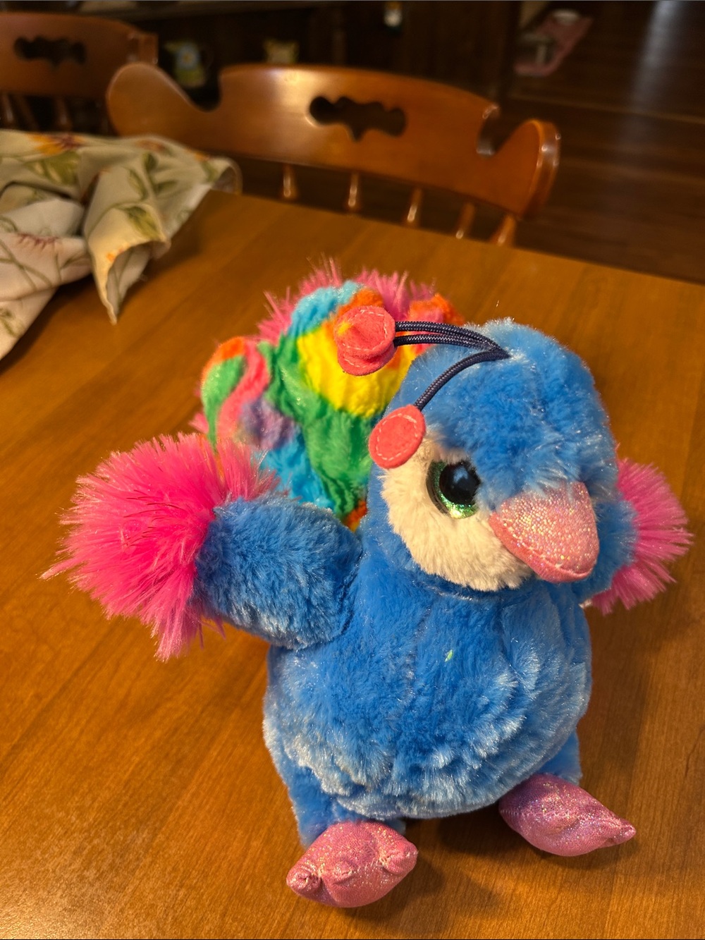 Animal Alley Plush Blue Rainbow-Tail peacock Toy -